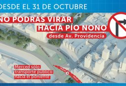 Atención con desvíos de tránsito por inicio de obras de Nueva Alameda Providencia