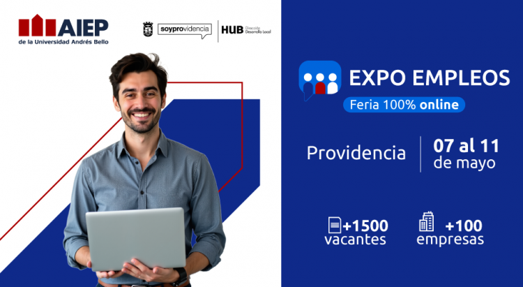 Con más de 1.500 puestos de trabajo se realizará expo empleos online AIEP Providencia 2025